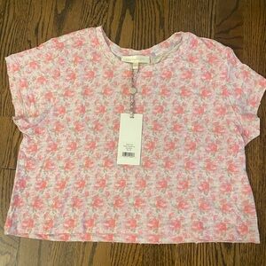 LoveShackFancy pink floral Tshirt. Size xs. New with tags.